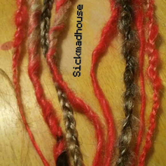 4 Blonde Red Black Synthetic Dreads Dreadlocks - Picture 3 of 4